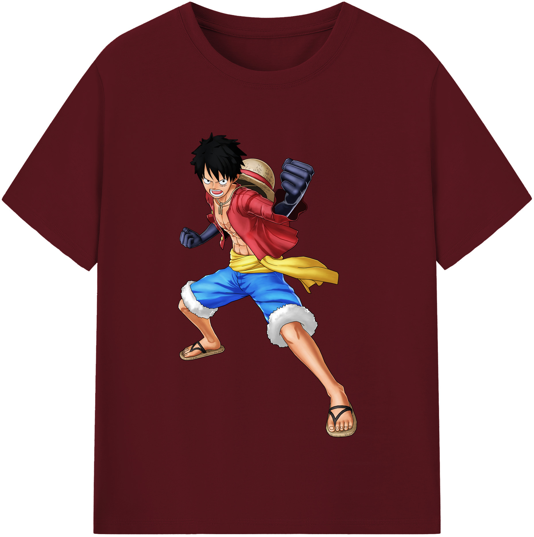 ワンピース モンキー・D・ルフィ ONE PIECE Monkey D. Luffy 綿100％半袖Tシャツ（フロントプリント）